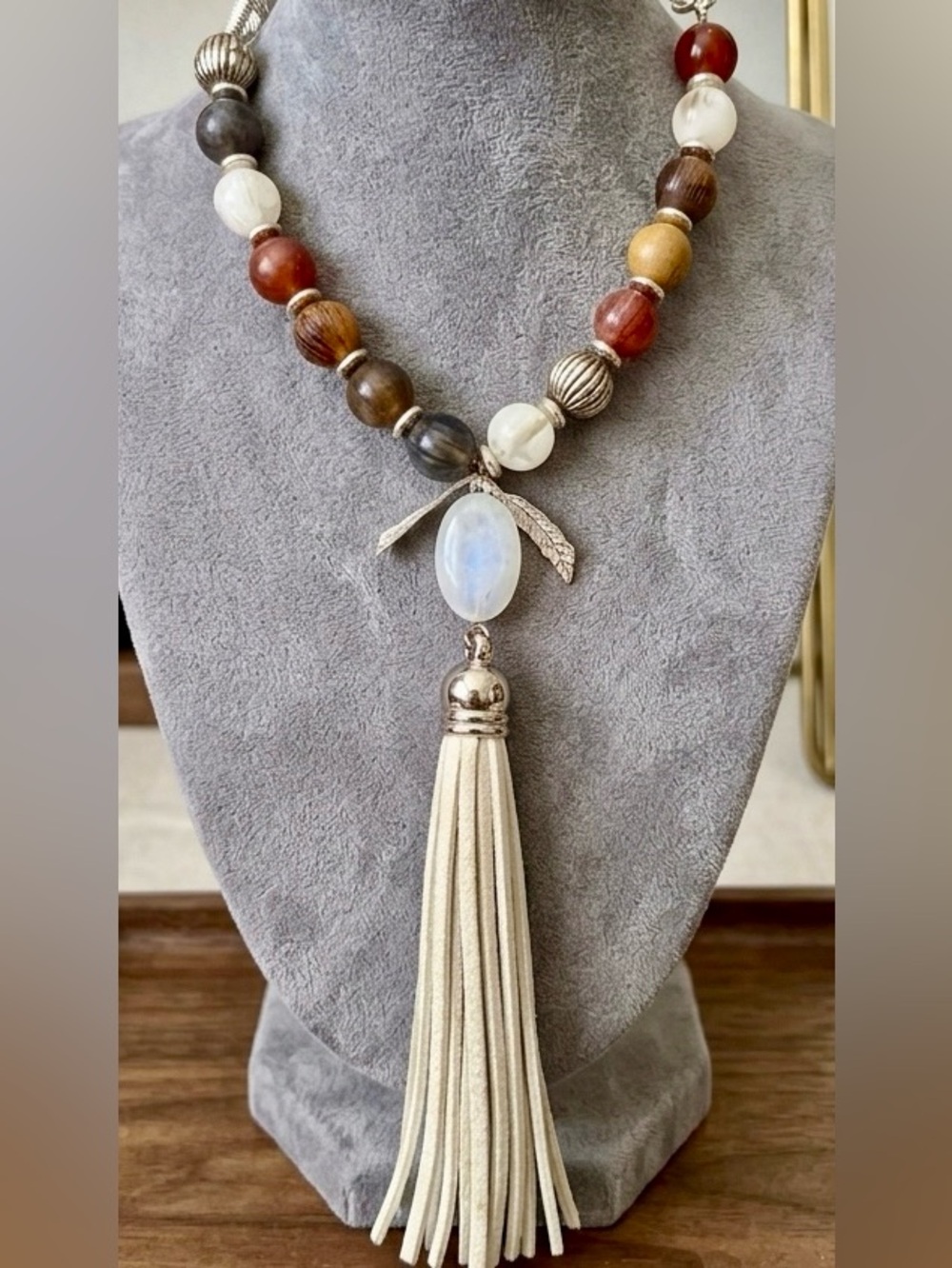 Bead and Tassel Artesian Bag Charm